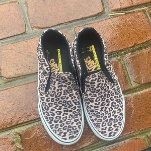 Barely worn cheetah print VANS slip-on shoe